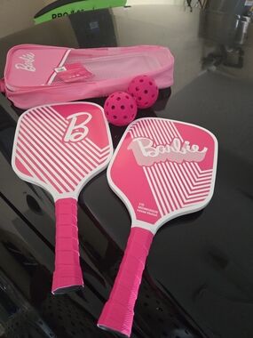 Barbie Hot Pink and White Pickleball Paddle Set